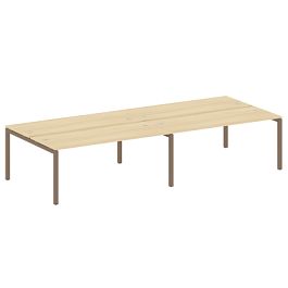 Metal System Quattro Р. ст. на 4 раб. места на П-образном м/к 50БП.СМ-4.5 Акация/Мокко металл 3600*1475*750 - Фото предпросмотра