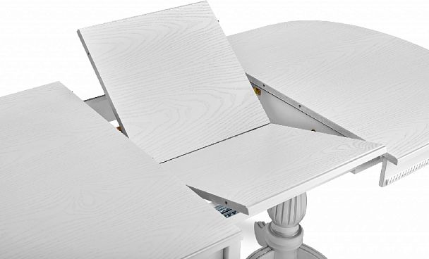 Стол деревянный раздвижной Кайнс 120(160)х80х76 Белый с серебряной патиной - Вид 6