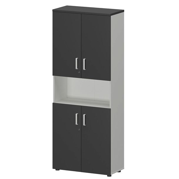 Шкаф СМШ-58Д4 Тип2 Белый/Графит 792x380x1990 Смарт - Вид 1