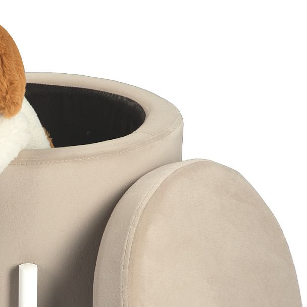 Пуф Кен с местом для хранения Кремовый велюр Confetti cream/белый - Вид 4