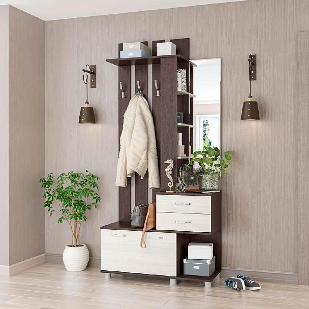 Прихожая "Микс Арт" центральная секция венге/ясень анкор светлый - Вид 3