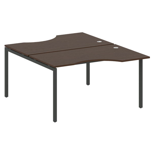 Metal System Quattro Р. ст. криволинейная на П-образном м/к 40БП.РАС-СА-2.2 Венге/Антрацит металл 1400*1835*750 - Вид 1