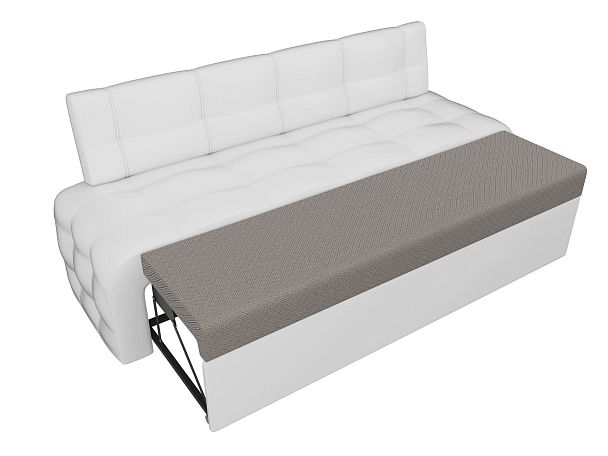 Кухонный прямой диван Люксор (полностью экокожа белая) - Вид 5