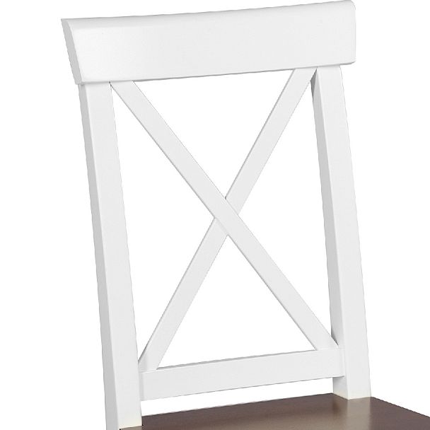 Стул деревянный с жестким сиденьем Бергольф Белый/Темный орех - Вид 7