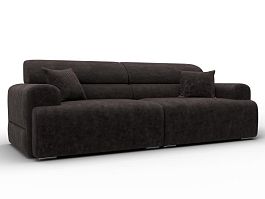 Диван прямой Лига-109 НПБ Велюр коричневый - Фото предпросмотра