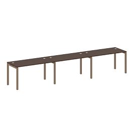 Metal System Quattro Р. ст. на 3 раб. места на П-образном м/к 50БП.СМ-3.3 Венге/Мокко металл 4200*720*750 - Фото предпросмотра