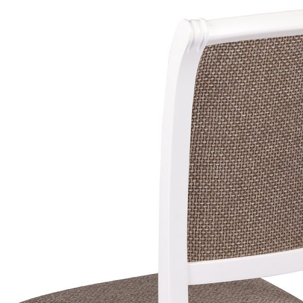 Стул деревянный с мягким сиденьем Арктос Белый/Коричневая рогожка - Вид 10