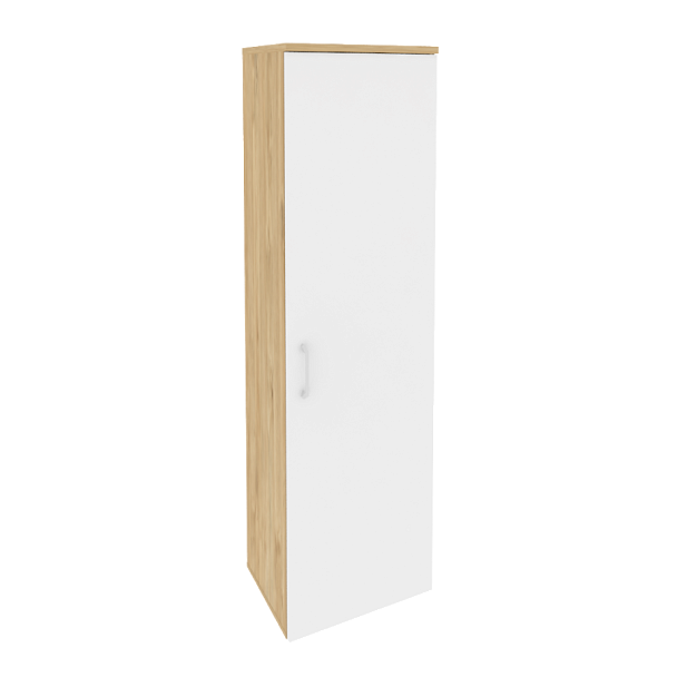 Onix Гардероб узкий (правое исполнение) O.GB-1 (R) Тиквуд светлый/Белый бриллиант 560*420*1977 - Вид 1