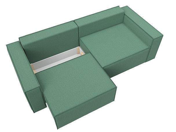 Диван прямой Куба Рогожка зеленый - Вид 7