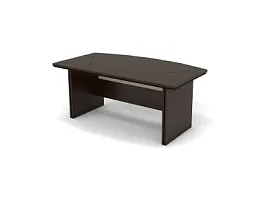 БЕРЛИН / BERLIN Стол руководителя прямой составной 1600х1000х760 Венге/Черный - Фото предпросмотра