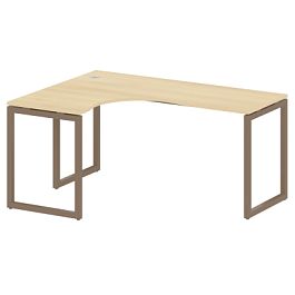 Metal System Quattro Стол криволинейный левый на О-образном м/к 40БО.СА-4 (L) Акация/Мокко металл 1600*1200*750 - Фото предпросмотра