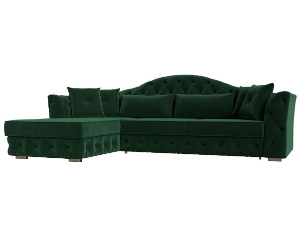 Диван угловой Артис левый угол Велюр зеленый - Вид 1