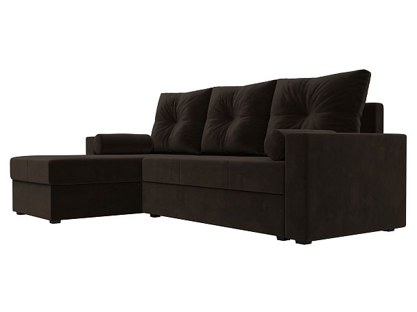 Диван угловой Верона Лайт угол левый (полностью вмикровельвет коричневый) - Вид 3