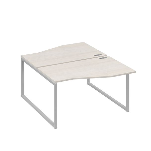 Рабочая станция столы (2х140) Техно каркас QUATTRO A4 А4 Б4 190 БП дуб / металлокаркас серый - Вид 1