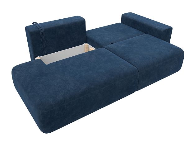 Диван прямой Лига-036 НПБ Модерн подлокотник справа Велюр синий - Вид 8