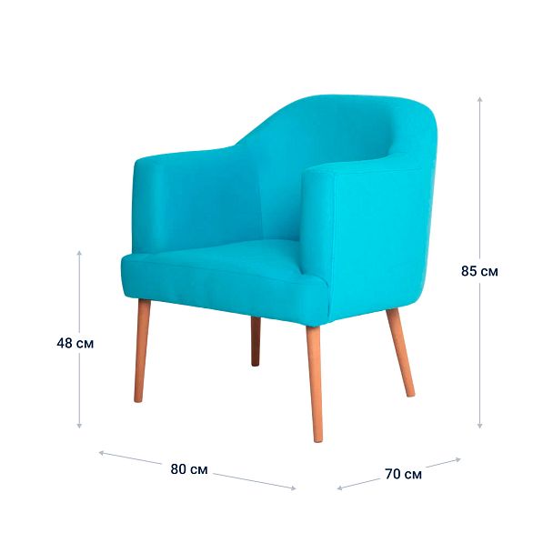 Кресло Тусон, велюр Velutto 44, ножки бук под лак - Вид 9