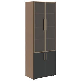 Шкаф высокий широкий VHCS 80.2 Яшма черный/Кобра 800х430х2253 VELION - Фото предпросмотра