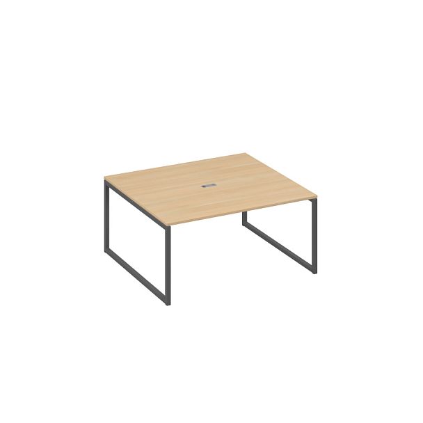 Стол переговорный 160 на каркасе QUATTRO A4 А4 Б4 136 БП натуральный дуб / металлокаркас антрацит - Вид 1