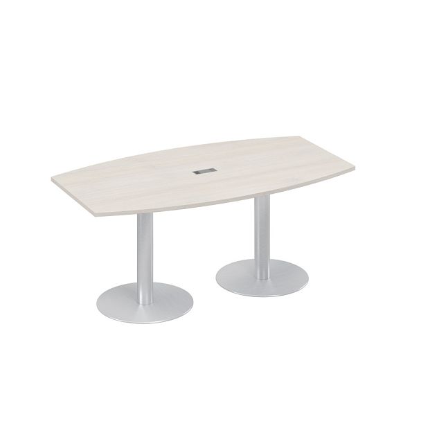 Стол 180x100 фигурный на опорах-колоннах переговорный A4 А4 ХР 112 дуб шамони - Вид 1