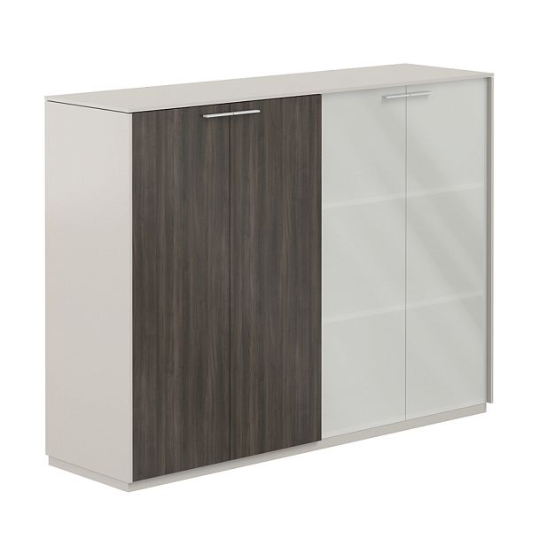 Шкаф средний + Шкаф средний со стеклом мат.,  Atlas, GLM, обвязка GS, фасады BT - Вид 1