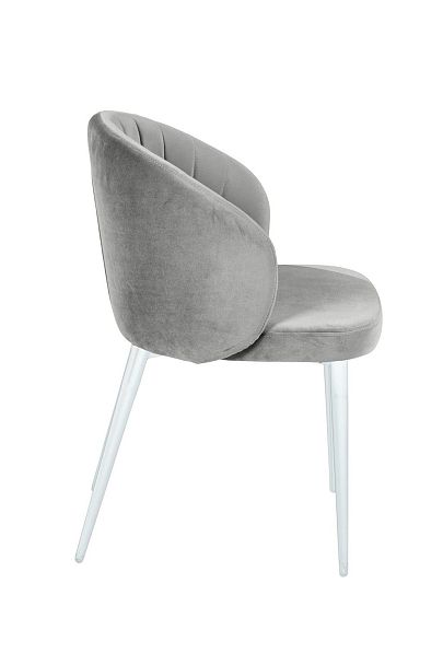Стул Mont Blanc, бархат серый 02 / белый конус - Вид 3