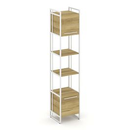 Rift Шкаф 5 ниш узкий RF.SU-54 (U) Дуб Винченцо/Металл Белый 420*396*2010 - Фото предпросмотра