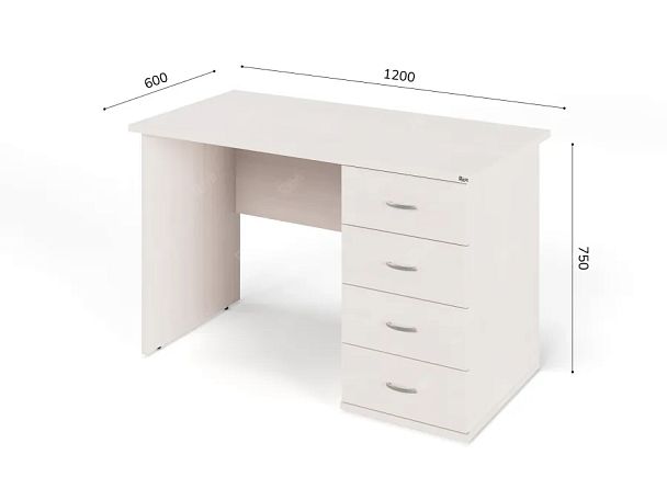 ЛАЙТ / LIGHT RRG007-12x6R Однотумбовый стол 120x60x75 Дуб Молочный - Вид 2