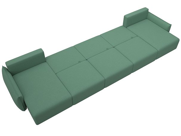 Диван п-образный Лига-051 НПБ МегаЛонг Рогожка зеленый - Вид 10