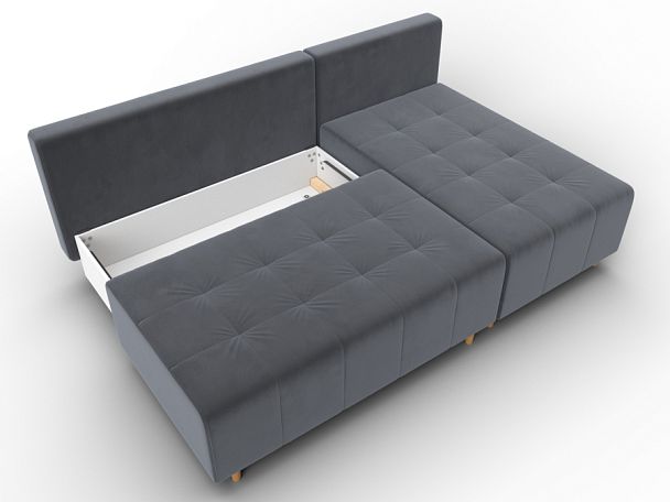 Диван угловой Лига-102 угол универсальный Велюр серый - Вид 7