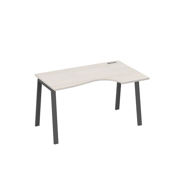 Стол эргономичный правый "Классика" на металлокаркасе TRE A4 А4 Б3 044 БП дуб / металлокаркас антрацит - Вид 1