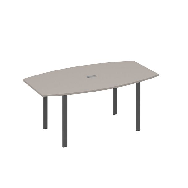 Стол фигурный 180 с металлокаркасом UNO A4 А4 Б1 112 БП мокко премиум / металлокаркас антрацит - Вид 1