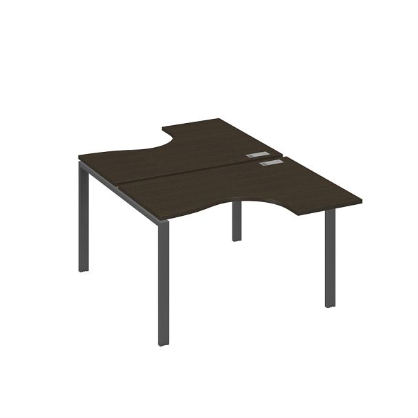 Рабочая станция опоры UNO столы (2х120) Классика A4 А4 Б1 180 БП венге / металлокаркас антрацит - Вид 1