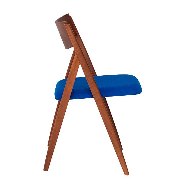 Стул раскладной Clack, деревянная спинка, синий - Вид 4