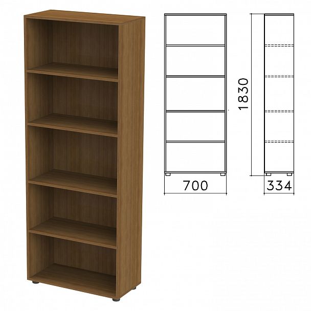 Шкаф (стеллаж) "Канц", 700х330х1830 мм, 4 полки, цвет орех пирамидальный, ШК31.9 - Вид 2