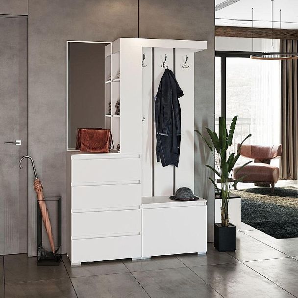 Хелен ПР-01 (Хельга) прихожая белый/белый - Вид 3