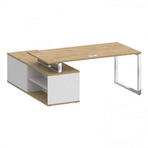 Стол с опорной греденцией "Shift" SK.SRG-180 тиквуд светлый/белый бриллиант - Вид 2