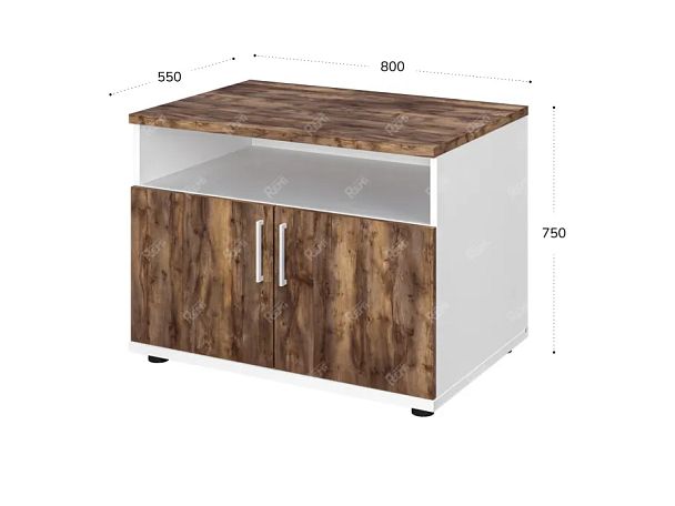 TANDEM RTD040-80G-SH Тумба под оргтехнику универсальная 800х550х600 Таксония шоколадная/Белый - Вид 2