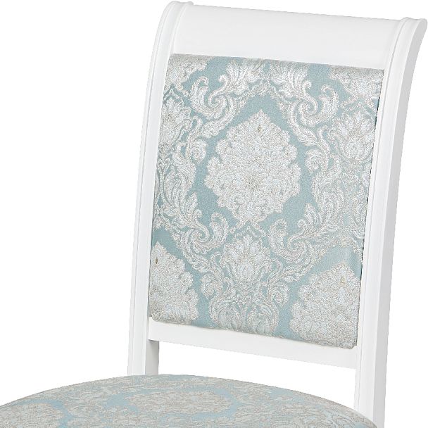 Комплект деревянных стульев с мягким сиденьем Бармс Белая эмаль/Бирюзовый жаккард, 2 шт. - Вид 6