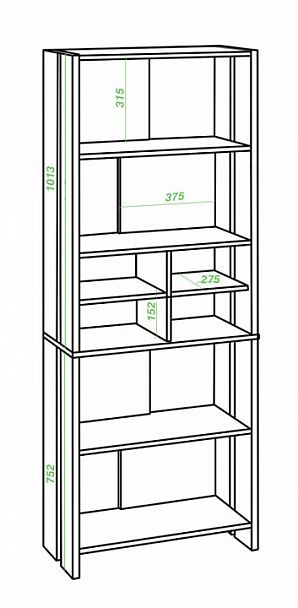 Стеллаж Домино Lite СТЛ-ОВХ Венге/Карамель - Вид 2