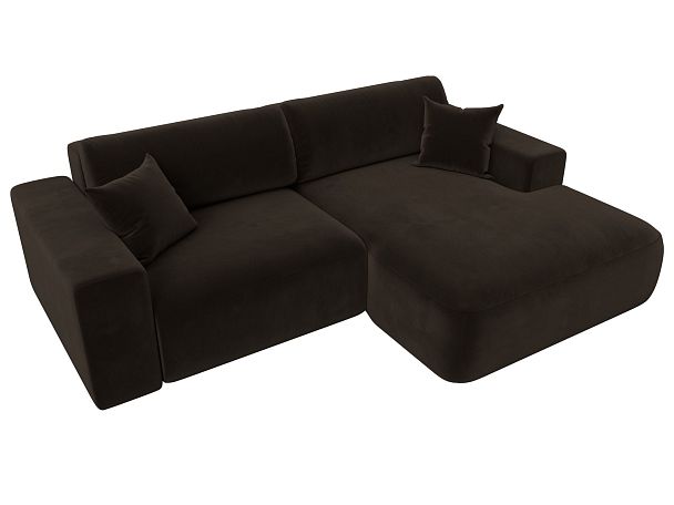 Диван угловой Лига-036 Классик правый угол Микровельвет коричневый - Вид 5