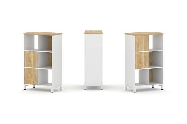Style Project Набор стеллажа 2-х сторон., 3 яр. SN.NSD-321 Белый/Тиквуд Светлый/Металл Белый 754*400 - Вид 1