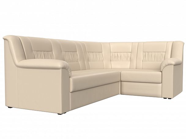 Угловой диван Карелия правый (полностью экокожа бежевая) - Вид 3
