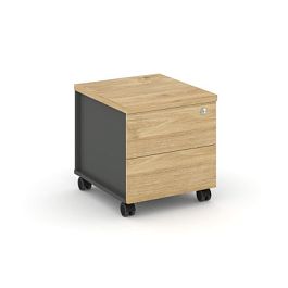 Стайл Проджект Тумба мобильная усил. колеса SN.TMU-005 Антрацит/Тиквуд Светлый/Тиквуд Светлый 416*46 - Фото предпросмотра