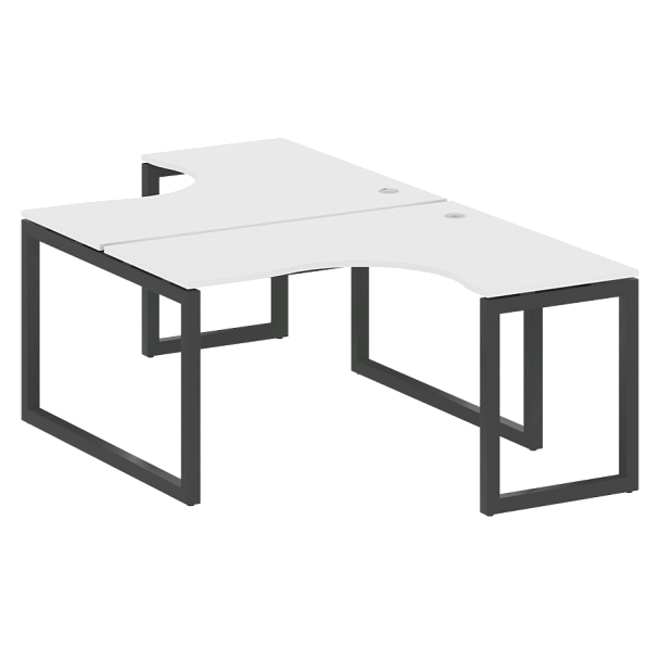 Metal System Quattro Р. ст. криволинейная на О-образном м/к 50БО.РАС-СА-2.3 Белый/Антрацит металл 1400*2435*750 - Вид 1