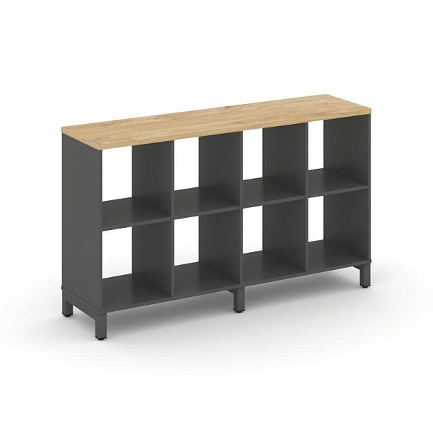 Style Project Каркас стеллажа 2 яр. SN.KS-240 Антрацит/Тиквуд Светлый/Металл Антрацит 1488*400*881 - Вид 1