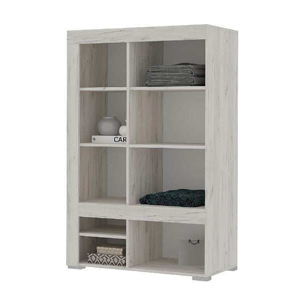 Гранд стеллаж 02 (ШК 3) (0.896х1,393х0,449) дуб крафт белый - Вид 2