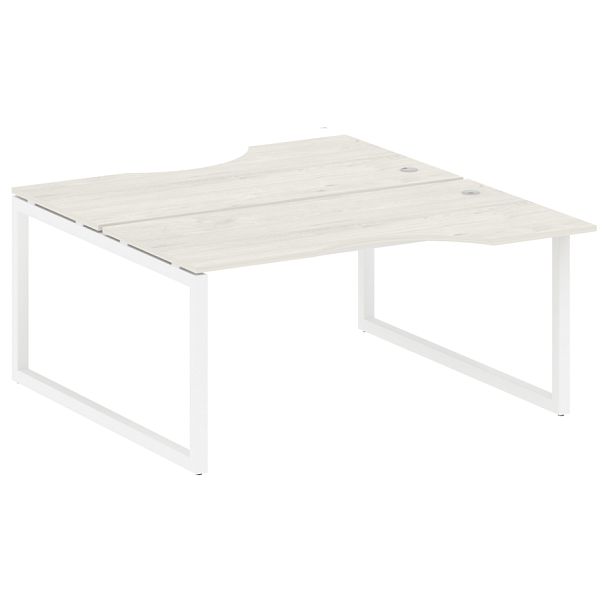 Metal System Quattro Р. ст. криволинейная на О-образном м/к 50БО.РАС-СА-2.1 Дуб наварра/Белый металл 1600*1835*750 - Вид 1