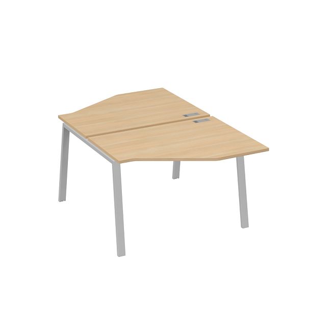 Рабочая станция TRE (2х120) со столами Техно A4 А4 Б3 186  БП натуральный дуб / металлокаркас серый - Вид 1