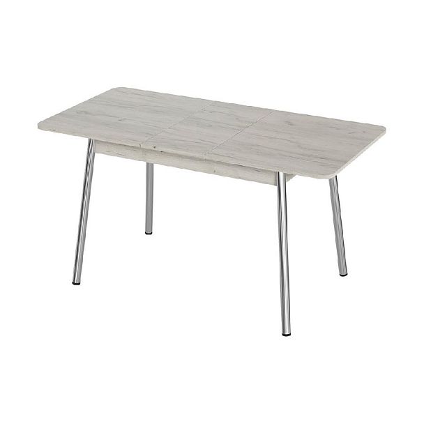 Стол Лион 2 ЛДСП (Подстолье косое хром(мет)) НЕ ВЫБИРАТЬ Дуб крафт белый - Вид 2