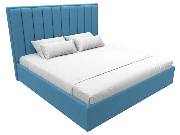 Кровать интерьерная Афродита 200 Рогожка голубой - Вид 4